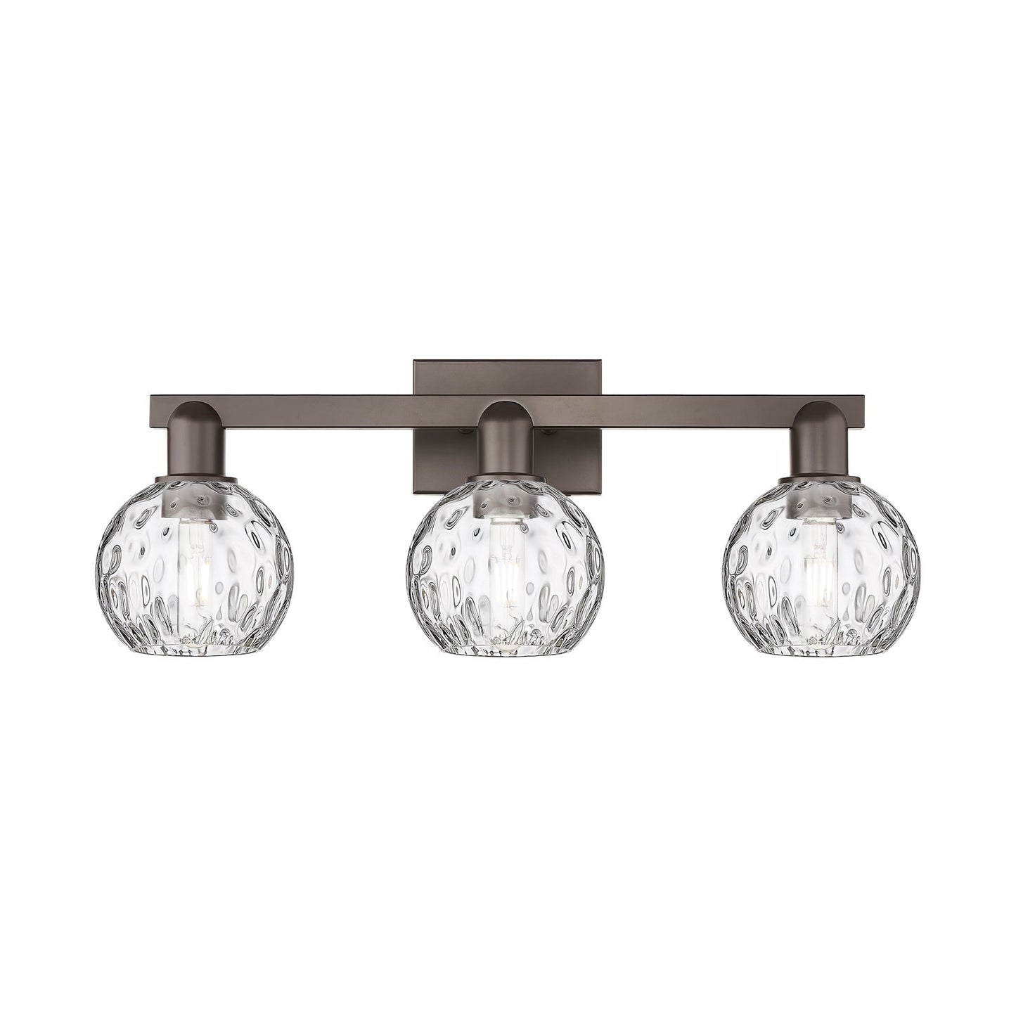 Innovations Athens 25in 3-Light Bath Vanity Light | Industrial Oil Rubbed Bronze and Clear Water Glass | Bathroom Vanity | 25 x | Model 716-3W-OB-G1215-6