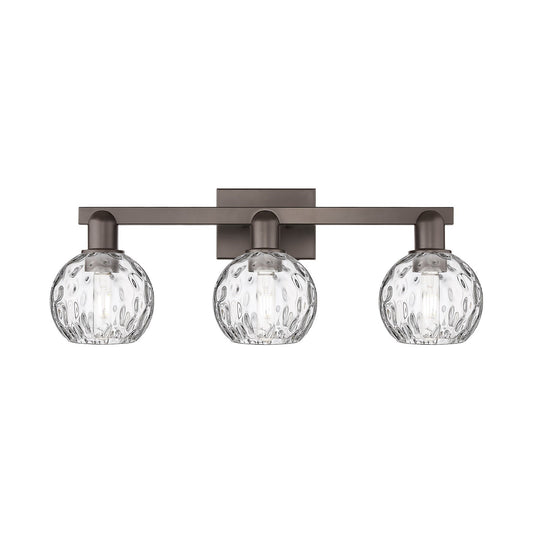 Innovations Athens 25in 3-Light Bath Vanity Light | Industrial Oil Rubbed Bronze and Clear Water Glass | Bathroom Vanity | 25 x | Model 716-3W-OB-G1215-6