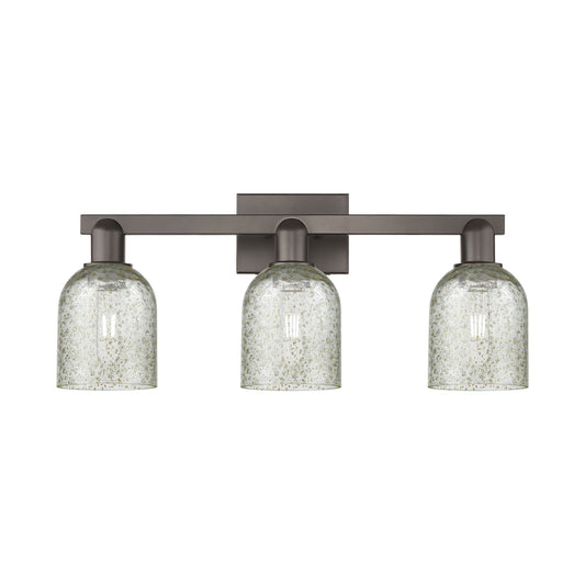 Innovations Caledonia 24in 3-Light Bath Vanity Light | Industrial Oil Rubbed Bronze Steel and Mica Glass | Bathroom Vanity | 24 x | Model 716-3W-OB-G259