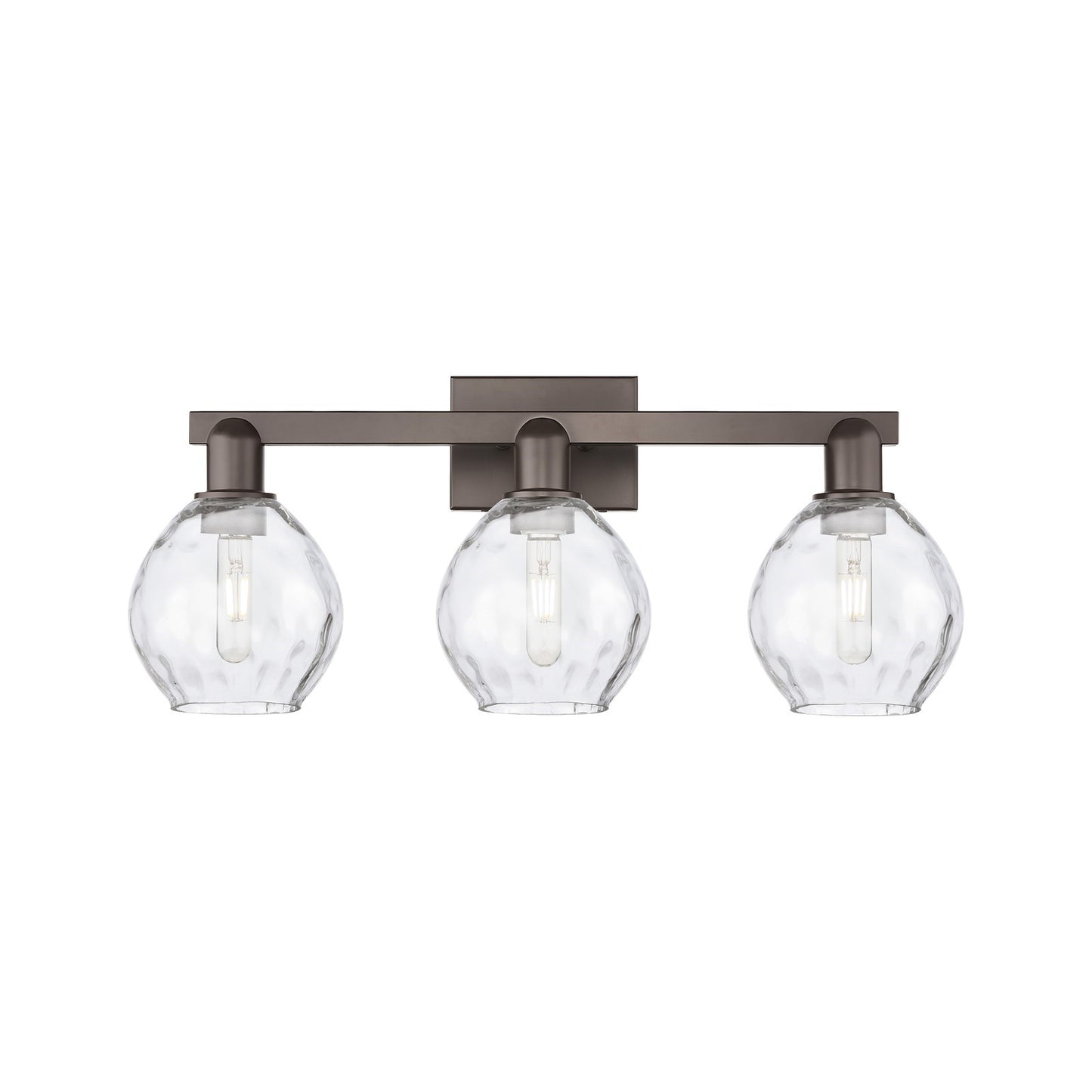 Innovations Waverly 25in 3-Light Bath Vanity Light | Industrial Oil Rubbed Bronze Steel and Clear Glass | Bathroom Vanity | 25 x | Model 716-3W-OB-G362