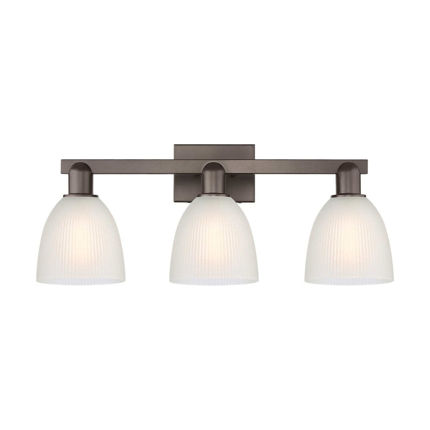Innovations Castile 25in 3-Light Bath Vanity Light | Industrial Oil Rubbed Bronze and White Glass | Bathroom Vanity | 25 x 10.75 x | Model 716-3W-OB-G381