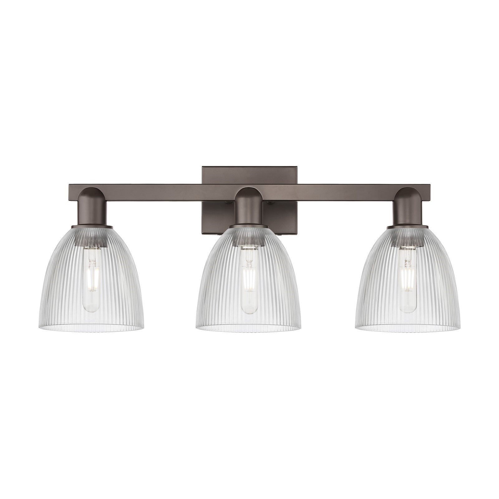 Innovations Castile 25in 3-Light Bath Vanity Light | Industrial Oil Rubbed Bronze Steel and Clear Glass | Bathroom Vanity | 25 x | Model 716-3W-OB-G382