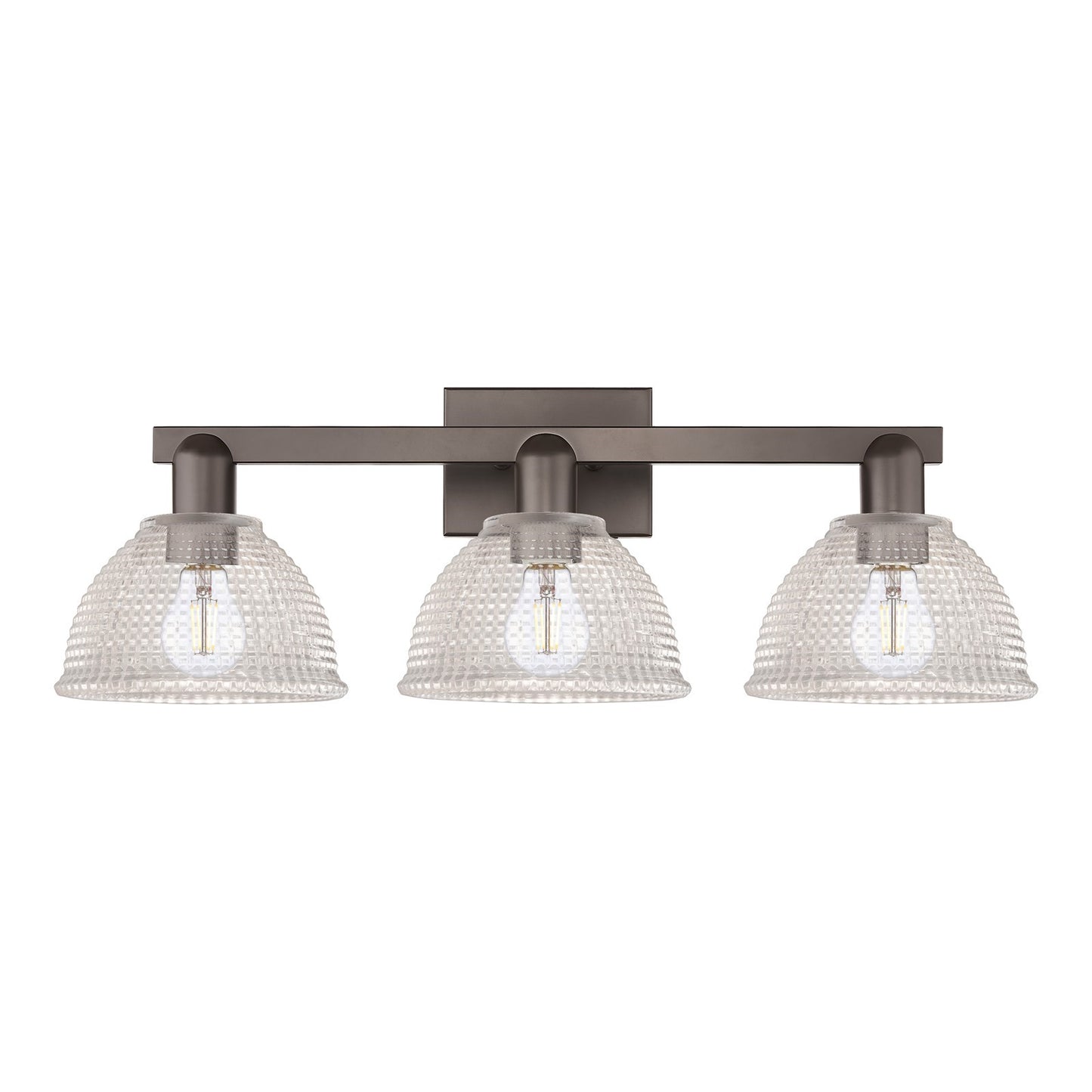 Innovations Arietta 27in 3-Light Bath Vanity Light | Industrial Oil Rubbed Bronze Steel and Clear Glass | Bathroom Vanity | 27 x | Model 716-3W-OB-G422
