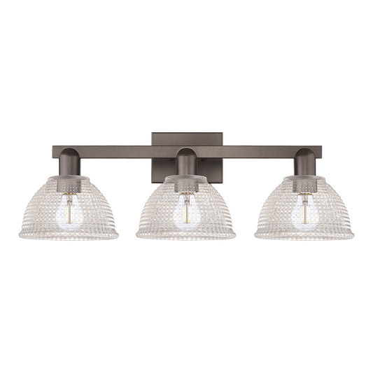 Innovations Arietta 27in 3-Light Bath Vanity Light | Industrial Oil Rubbed Bronze Steel and Clear Glass | Bathroom Vanity | 27 x | Model 716-3W-OB-G422