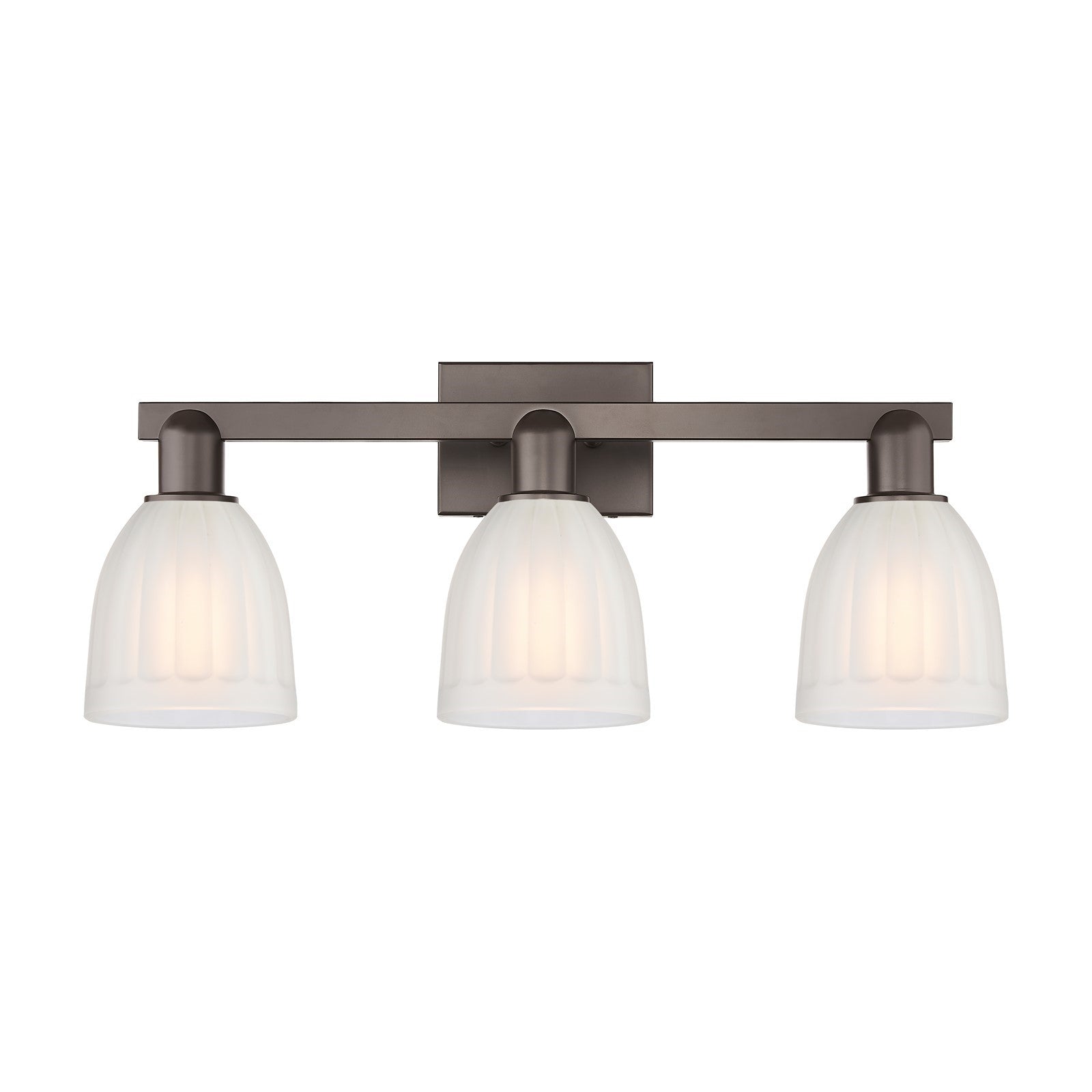 Innovations Brookfield 25in 3-Light Bath Vanity | Industrial Oil Rubbed Bronze and White Frosted Glass | Bathroom Vanity Light | Model 716-3W-OB-G441