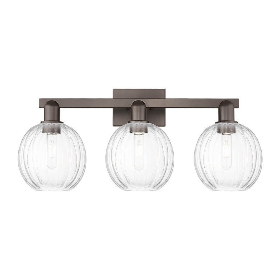 Innovations Preston 3Lt 26" Globe Bath, Oiled Bronze/Clear - 716-3W-OB-G458-7CL