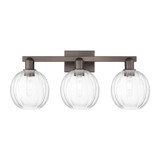 Innovations Preston 3Lt 26" Globe Bath, Oiled Bronze/Clear - 716-3W-OB-G458-7CL