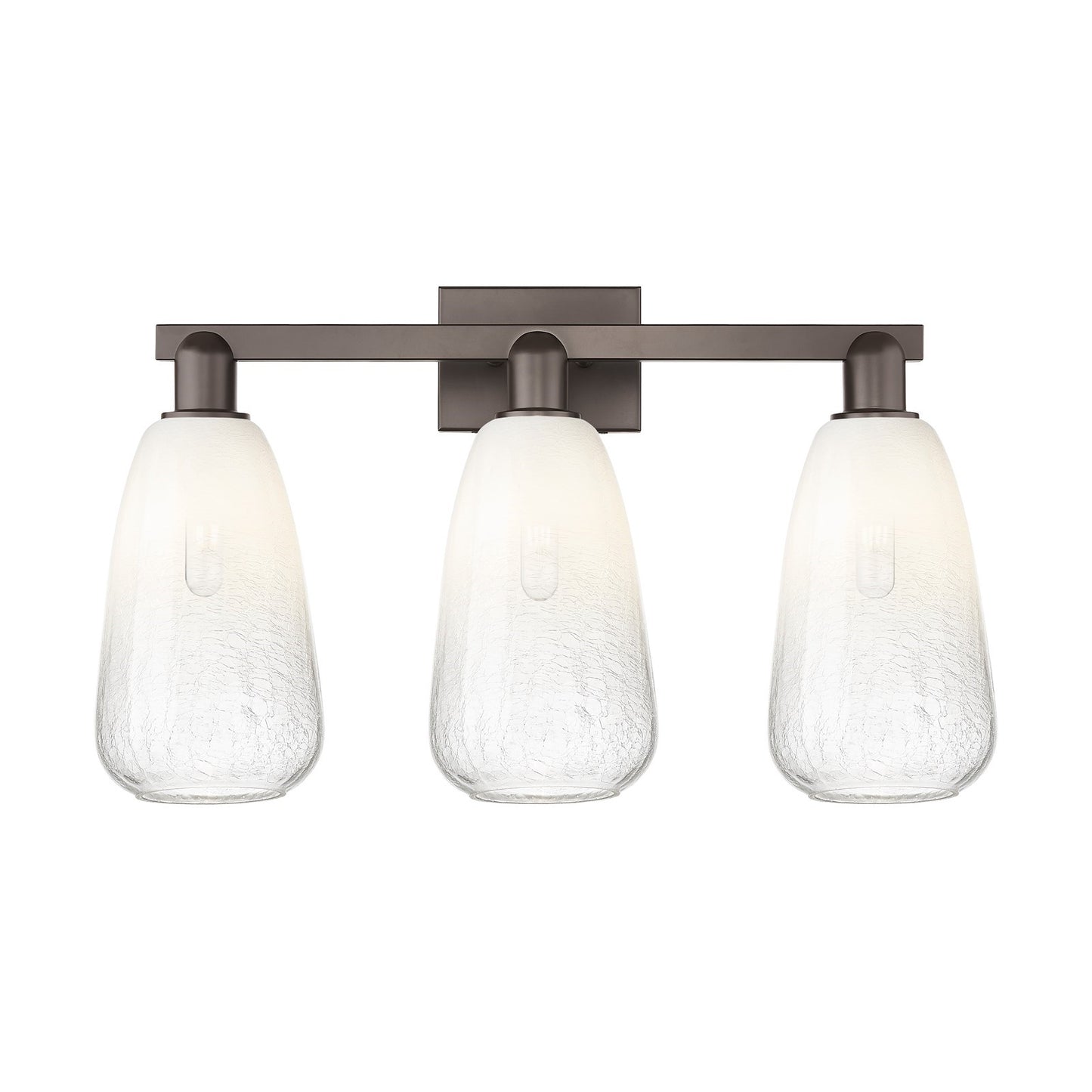 Innovations Brookhaven Almond 26in 3-Light Bath Vanity Light | Industrial Oil Rubbed Bronze and Opal Glass | Bathroom Vanity | Model 716-3W-OB-G480-6OP