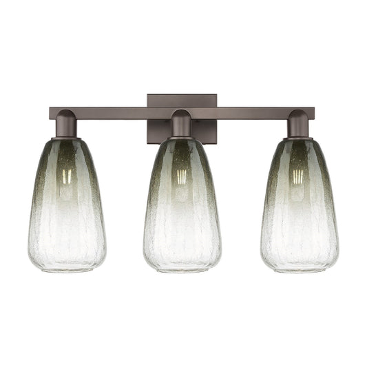 Innovations Brookhaven Almond 26in 3-Light Bath Vanity Light | Industrial Oil Rubbed Bronze and Slate Glass | Bathroom Vanity | Model 716-3W-OB-G480-6SL