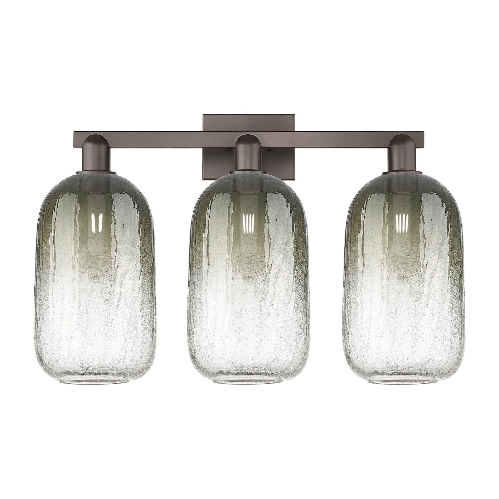 Innovations Brookhaven Cloche 26in 3-Light Bath Vanity | Industrial Oil Rubbed Bronze Steel and Slate Glass | Bathroom Vanity & | Model 716-3W-OB-G482-7SL