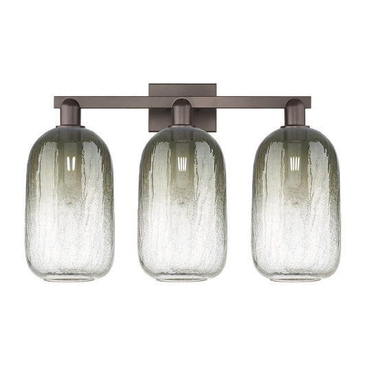Innovations Brookhaven Cloche 26in 3-Light Bath Vanity | Industrial Oil Rubbed Bronze Steel and Slate Glass | Bathroom Vanity & | Model 716-3W-OB-G482-7SL
