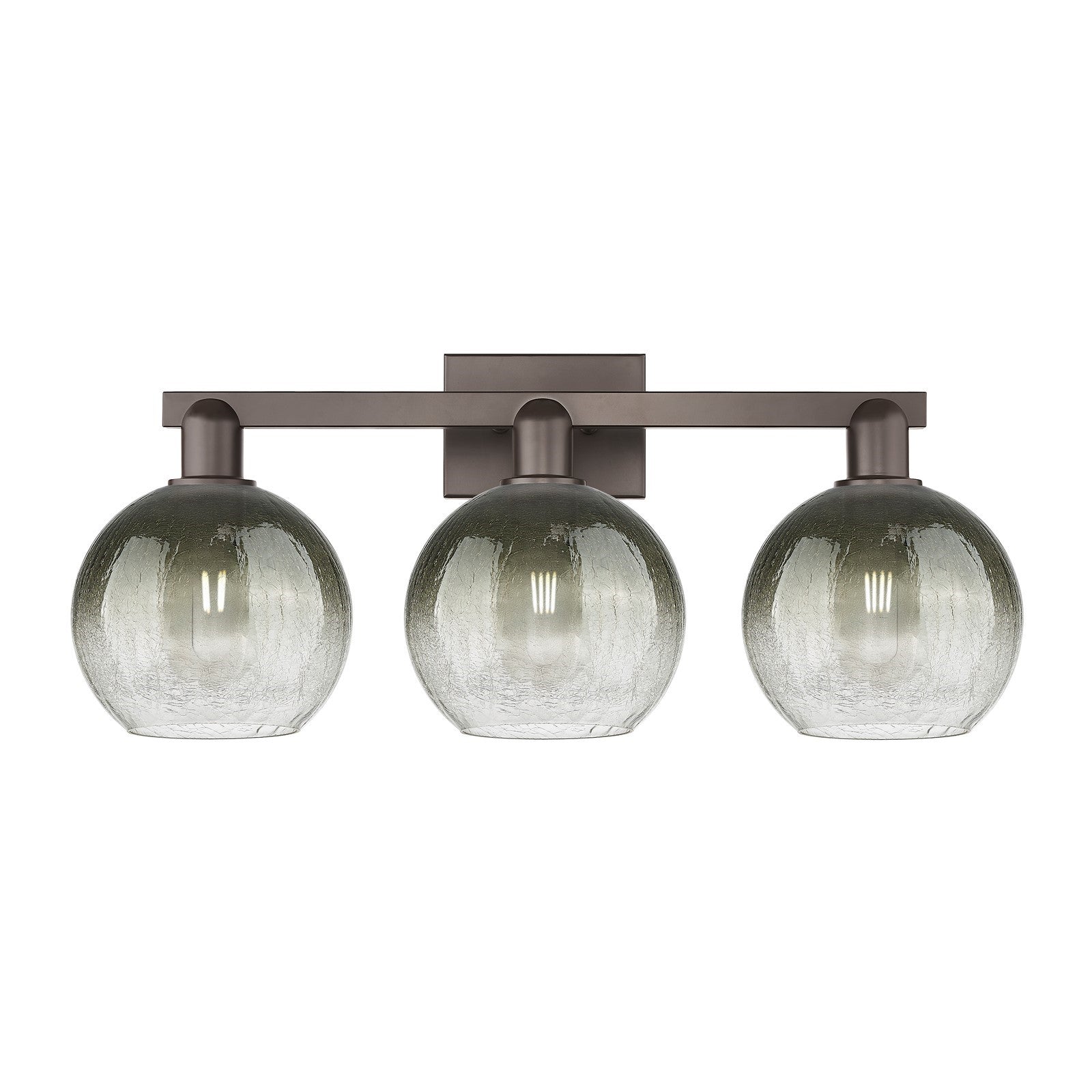 Innovations Brookhaven Globe 27in 3-Light Bath Vanity Light | Industrial Oil Rubbed Bronze and Slate Glass | Bathroom Vanity | Model 716-3W-OB-G483-8SL