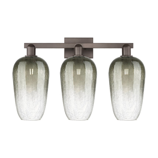 Innovations Brookhaven Flute 26in 3-Light Bath Vanity | Industrial Oil Rubbed Bronze Steel and Slate Glass | Bathroom Vanity & | Model 716-3W-OB-G484-7SL