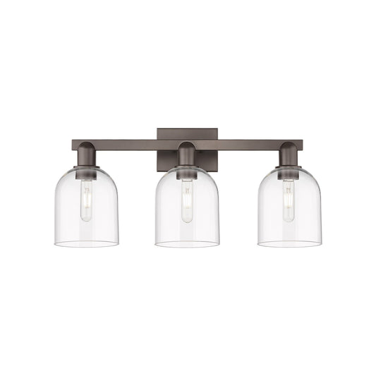 Innovations Bella 25in 3-Light Bath Vanity Light | Industrial Oil Rubbed Bronze Steel and Clear Glass | Bathroom Vanity | 24.5 | Model 716-3W-OB-G558-6CL