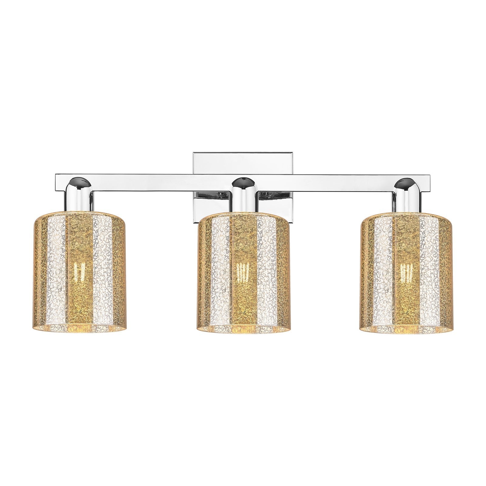 Innovations Cobbleskill 24in 3-Light Bath Vanity | Industrial Polished Chrome and Mercury Glass | Bathroom Vanity Above Mirror | 24 | Model 716-3W-PC-G116