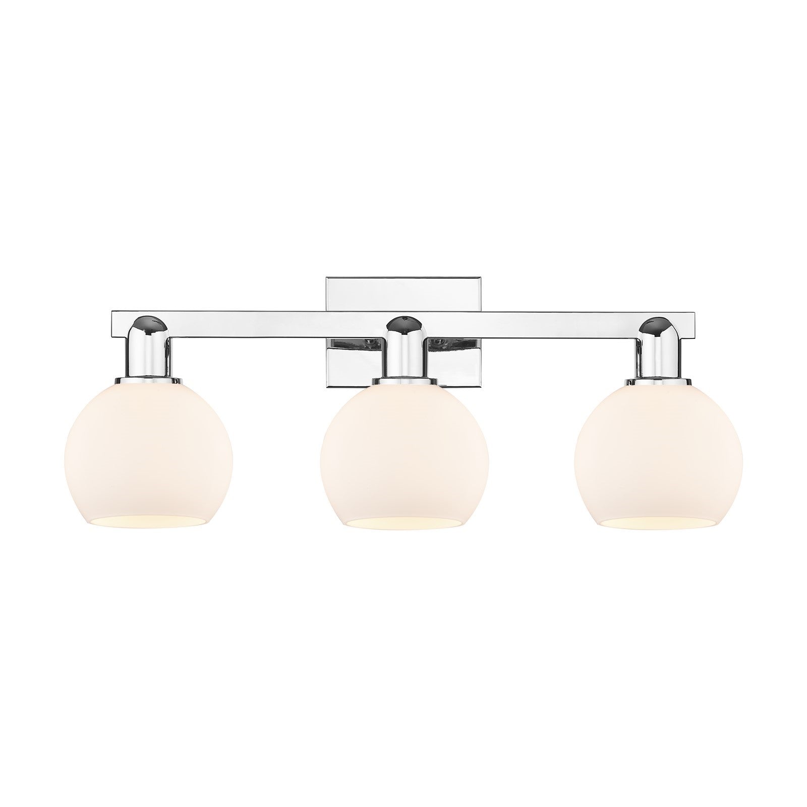 Innovations Athens 25in 3-Light Bath Vanity | Industrial Polished Chrome and Matte White Glass | Bathroom Vanity Light | 24.88 x | Model 716-3W-PC-G121-6