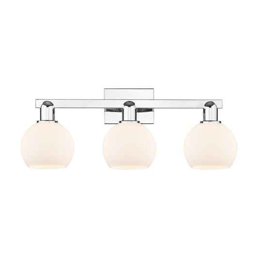 Innovations Athens 25in 3-Light Bath Vanity | Industrial Polished Chrome and Matte White Glass | Bathroom Vanity Light | 24.88 x | Model 716-3W-PC-G121-6
