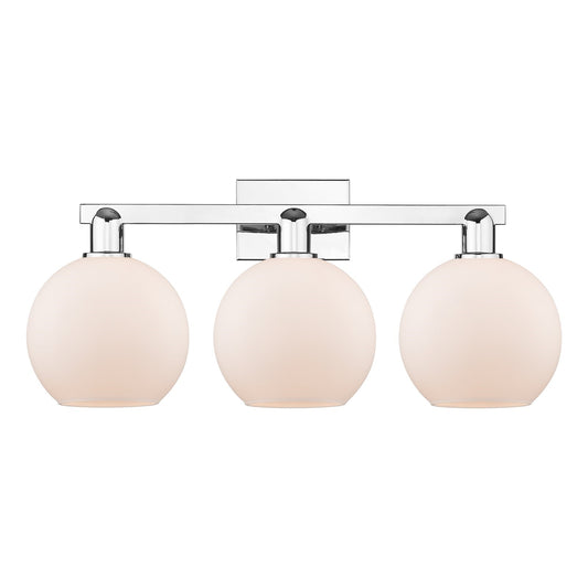 Innovations Athens 27in 3-Light Bath Vanity Light | Industrial Polished Chrome and Matte White Glass | Bathroom Vanity & Powder | Model 716-3W-PC-G121-8