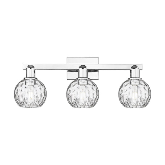 Innovations Athens Water Glass 25in 3-Light Bath Vanity Light | Industrial Polished Chrome and Clear Water Glass | Bathroom | Model 716-3W-PC-G1215-6