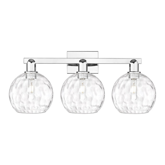 Innovations Athens Water Glass 27in 3-Light Bath Vanity Light | Industrial Polished Chrome and Clear Glass | Bathroom Vanity | Model 716-3W-PC-G1215-8