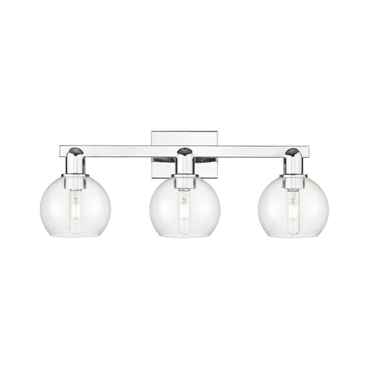 Innovations Athens 25in 3-Light Bath Vanity | Industrial Polished Chrome and Clear Glass | Bathroom & Powder Room | 24.88 x 7.44 | Model 716-3W-PC-G122-6