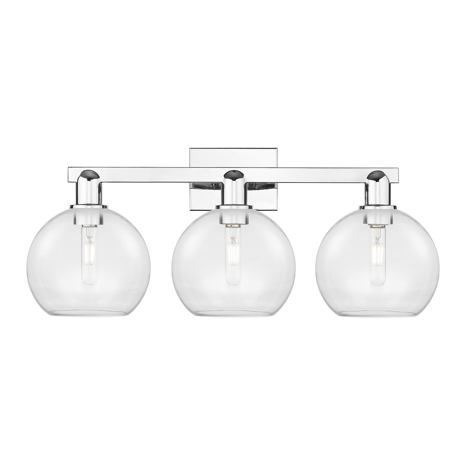 Innovations Athens 27in 3-Light Bath Vanity Light | Industrial Modern Polished Chrome and Clear Glass | Bathroom Vanity | 27 x | Model 716-3W-PC-G122-8