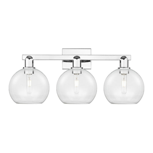 Innovations Athens 27in 3-Light Bath Vanity Light | Industrial Modern Polished Chrome and Clear Glass | Bathroom Vanity | 27 x | Model 716-3W-PC-G122-8