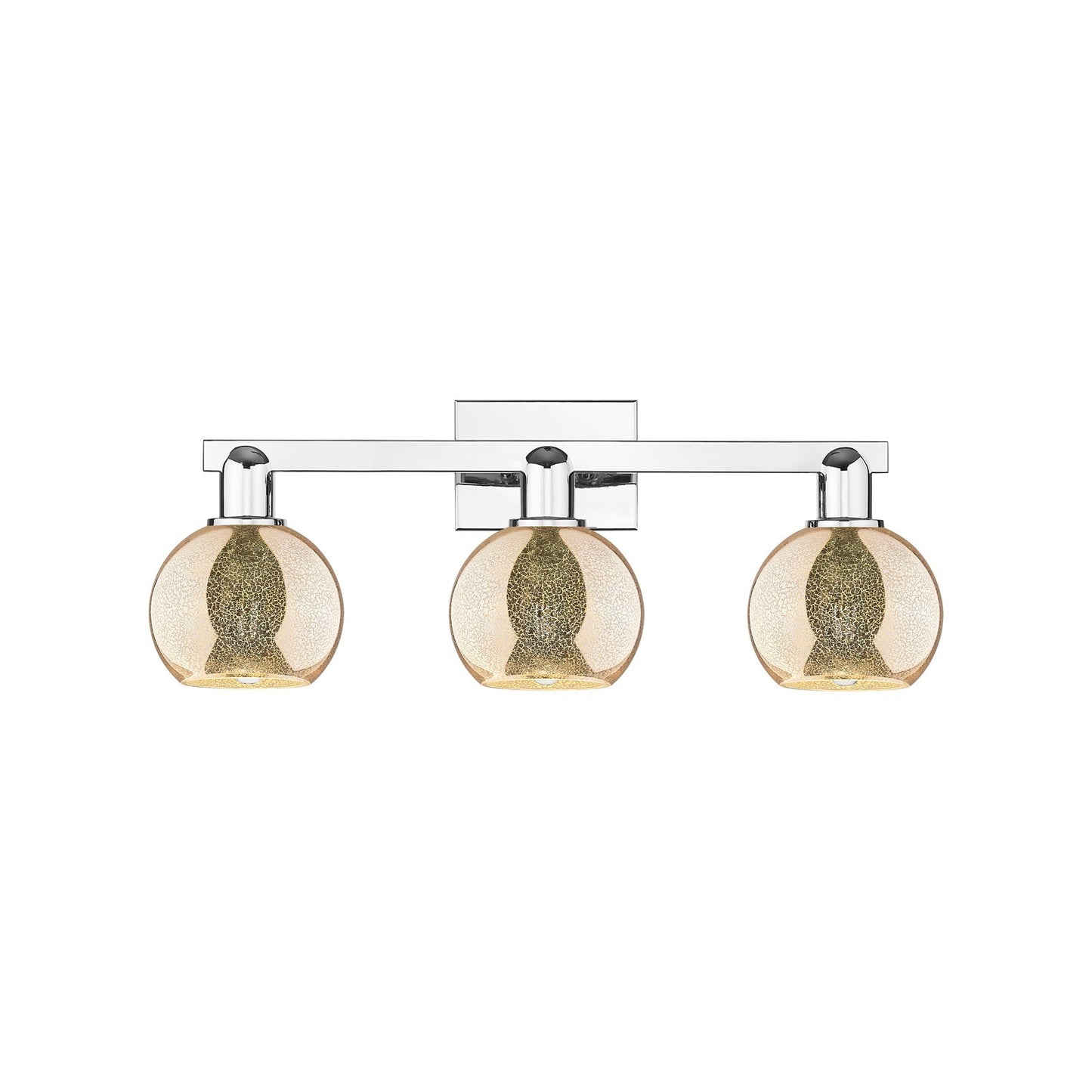 Innovations Athens 24in 3-Light Bath Vanity | Industrial Polished Chrome and Mercury Glass | Bathroom Vanity | 23.88 x 7.44 x | Model 716-3W-PC-G128-6