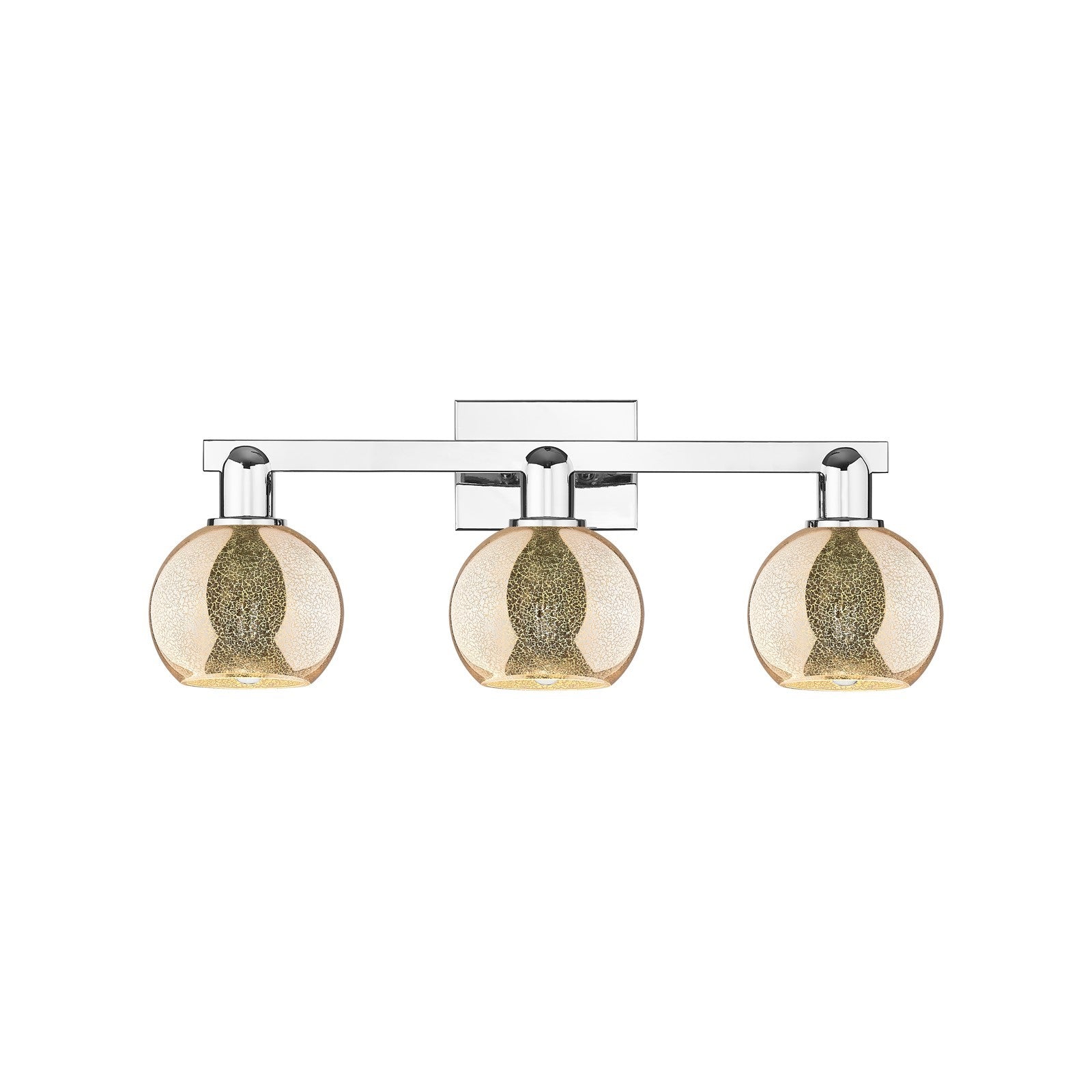 Innovations Athens 24in 3-Light Bath Vanity | Industrial Polished Chrome and Mercury Glass | Bathroom Vanity | 23.88 x 7.44 x | Model 716-3W-PC-G128-6