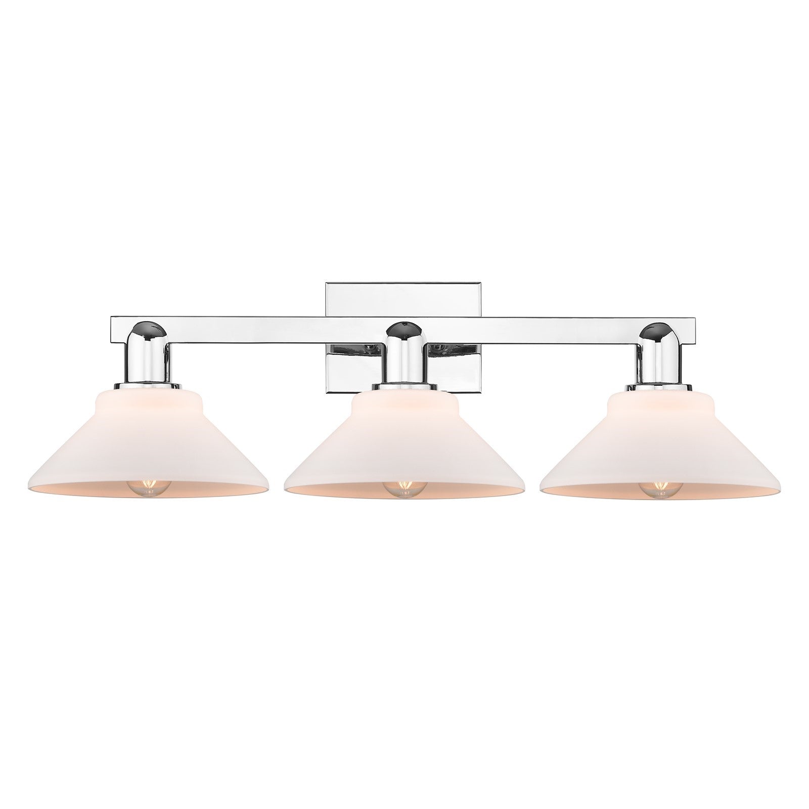 Innovations Orwell 27in 3-Light Bath Vanity Light | Industrial Polished Chrome and Matte White Glass | Bathroom Vanity | 27.38 x | Model 716-3W-PC-G131