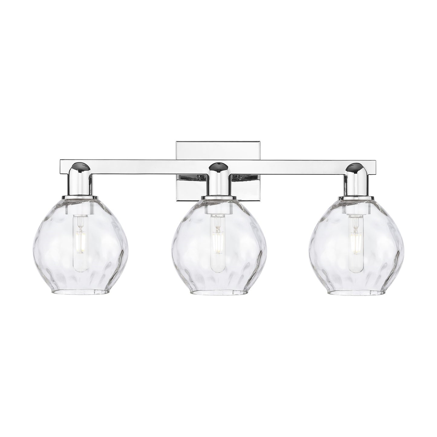 Innovations Waverly 25in 3-Light Bath Vanity Light | Industrial Modern Polished Chrome and Clear Glass | Bathroom Vanity | 25 x 7.5 | Model 716-3W-PC-G362