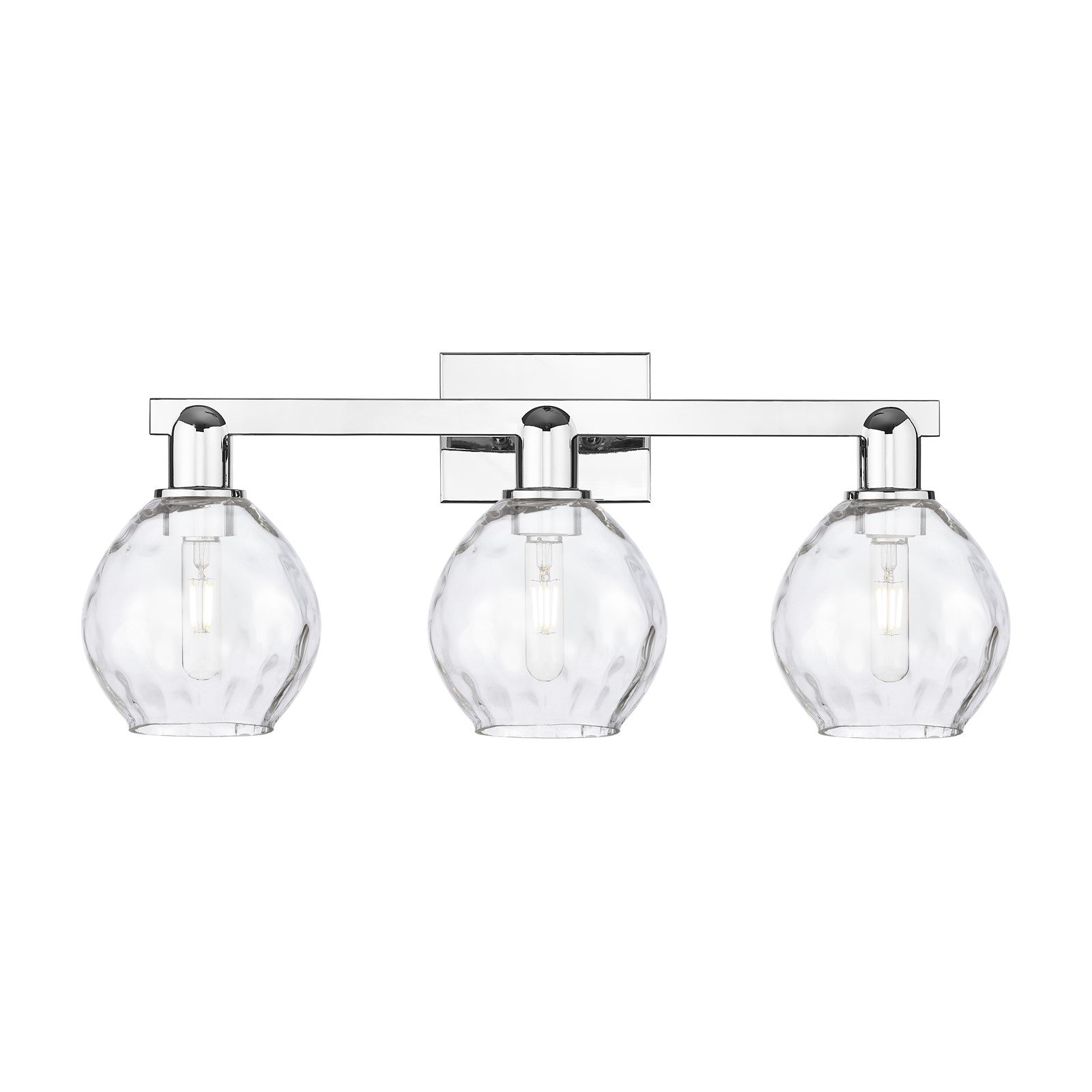 Innovations Waverly 25in 3-Light Bath Vanity Light | Industrial Modern Polished Chrome and Clear Glass | Bathroom Vanity | 25 x 7.5 | Model 716-3W-PC-G362