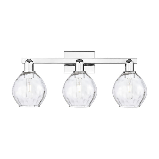 Innovations Waverly 25in 3-Light Bath Vanity Light | Industrial Modern Polished Chrome and Clear Glass | Bathroom Vanity | 25 x 7.5 | Model 716-3W-PC-G362