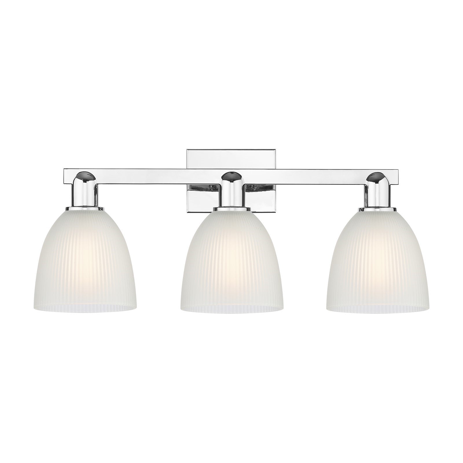 Innovations Castile 25in 3-Light Bath Vanity Light | Industrial Modern Polished Chrome and White Glass | Bathroom Vanity | 25 x | Model 716-3W-PC-G381
