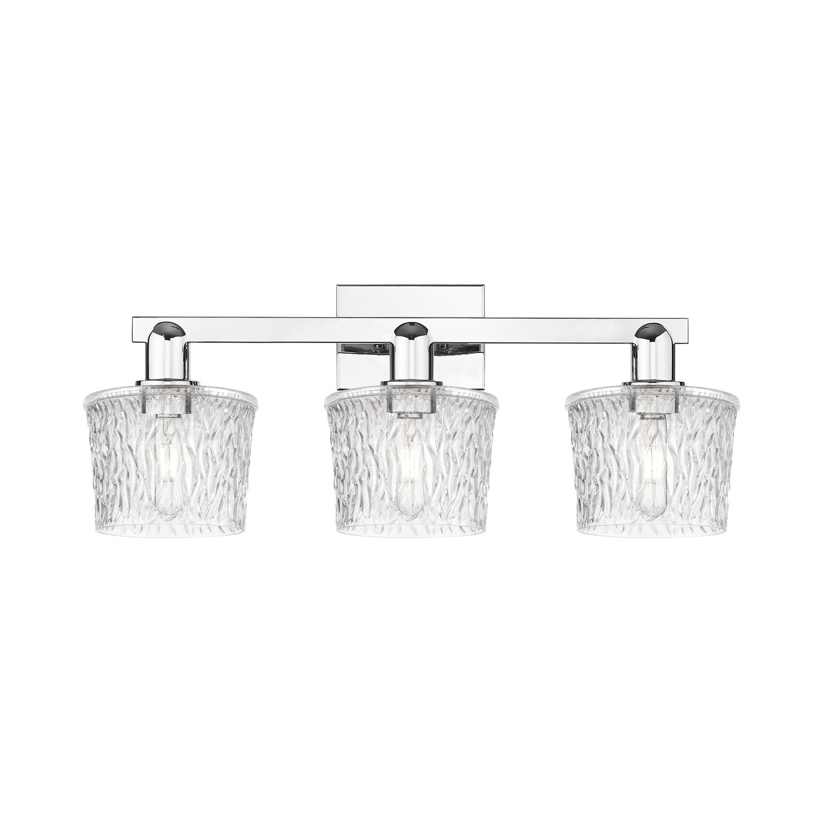 Innovations Niagara 26in 3-Light Bath Vanity Light | Industrial Polished Chrome and Clear Glass | Bathroom Vanity | 25.5 x 10.25 x | Model 716-3W-PC-G402
