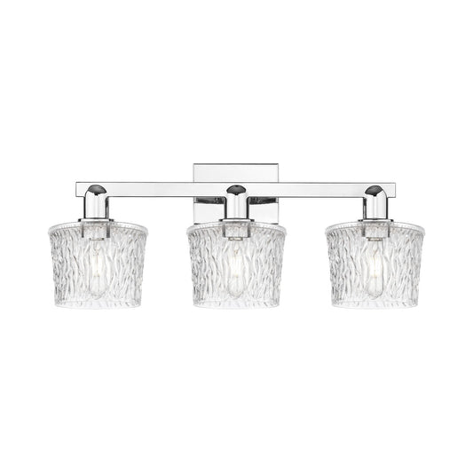 Innovations Niagara 26in 3-Light Bath Vanity Light | Industrial Polished Chrome and Clear Glass | Bathroom Vanity | 25.5 x 10.25 x | Model 716-3W-PC-G402