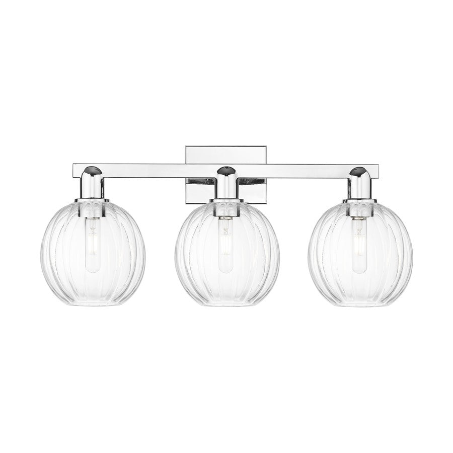 Innovations Preston 3Lt 26" Globe Bath Light, Chrome/Clear