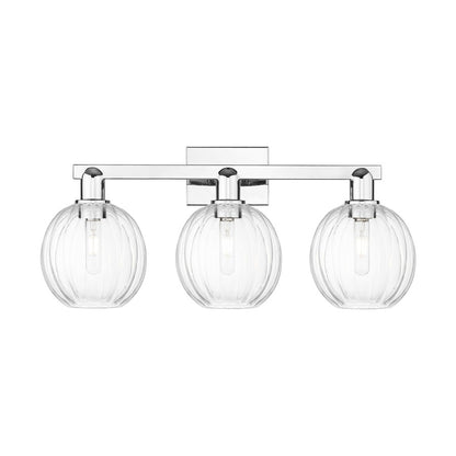 Innovations Preston 3Lt 26" Globe Bath Light, Chrome/Clear