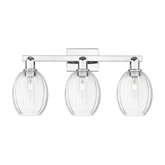 Innovations Preston 3Lt 26" Bell Bath Light, Chrome/Clear - 716-3W-PC-G459-6CL