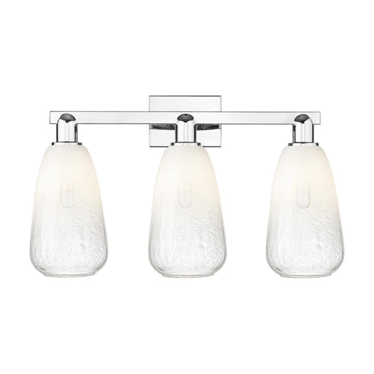 Innovations Brookhaven Almond 25in 3-Light Bath Vanity Light | Industrial Polished Chrome and Opal Glass | Bathroom Vanity | 25 | Model 716-3W-PC-G480-6OP
