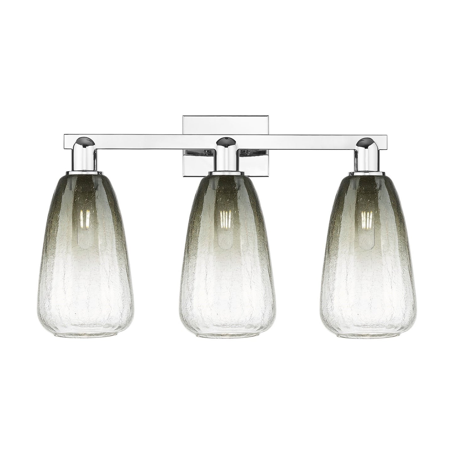 Innovations Brookhaven Almond 26in 3-Light Bath Vanity Light | Industrial Polished Chrome and Slate Glass | Bathroom Vanity | Model 716-3W-PC-G480-6SL
