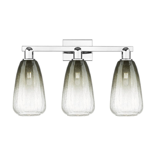 Innovations Brookhaven Almond 26in 3-Light Bath Vanity Light | Industrial Polished Chrome and Slate Glass | Bathroom Vanity | Model 716-3W-PC-G480-6SL