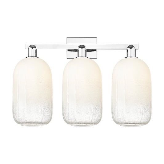 Innovations Brookhaven Cloche 26in 3-Light Bath Vanity Light | Industrial Modern Polished Chrome and Opal Glass | Bathroom | Model 716-3W-PC-G482-7OP