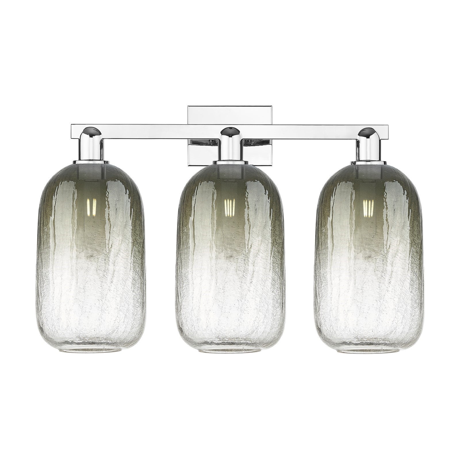 Innovations Brookhaven Cloche 26in 3-Light Bath Vanity Light | Industrial Polished Chrome and Slate Glass | Bathroom Vanity | Model 716-3W-PC-G482-7SL
