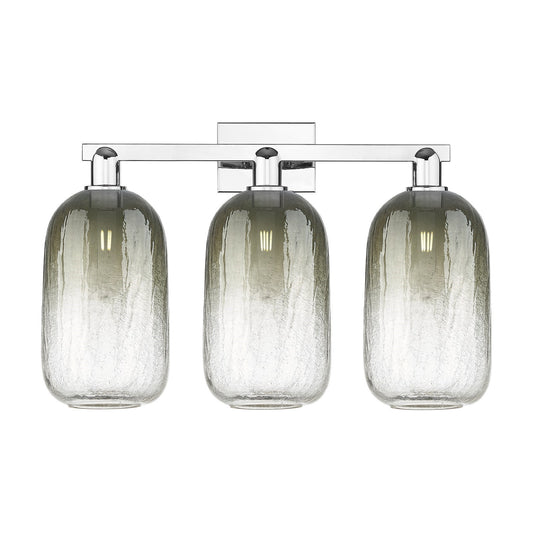 Innovations Brookhaven Cloche 26in 3-Light Bath Vanity Light | Industrial Polished Chrome and Slate Glass | Bathroom Vanity | Model 716-3W-PC-G482-7SL