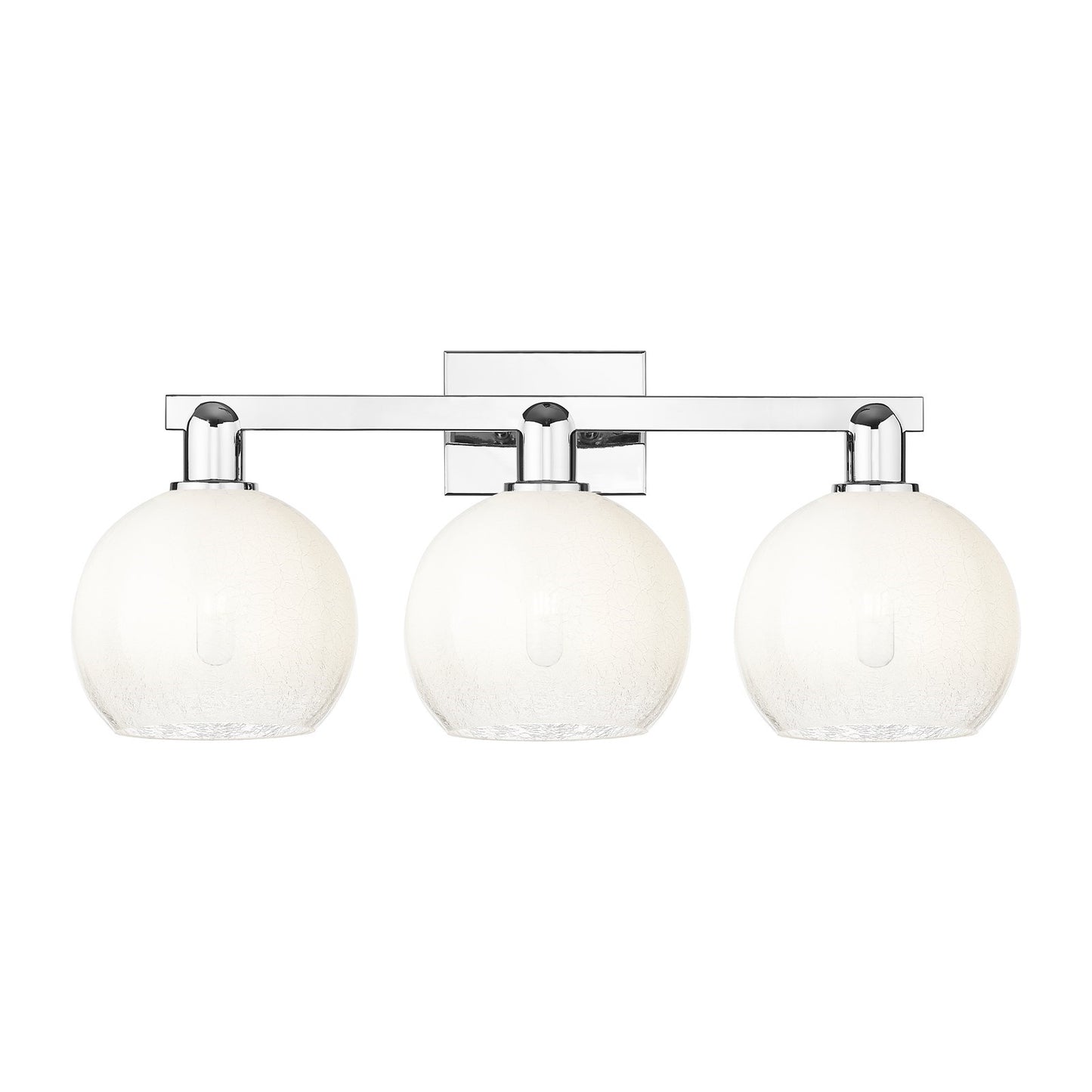 Innovations Brookhaven Globe 27in 3-Light Bath Vanity Light | Industrial Polished Chrome and Opal Glass | Bathroom Vanity | 27 | Model 716-3W-PC-G483-8OP