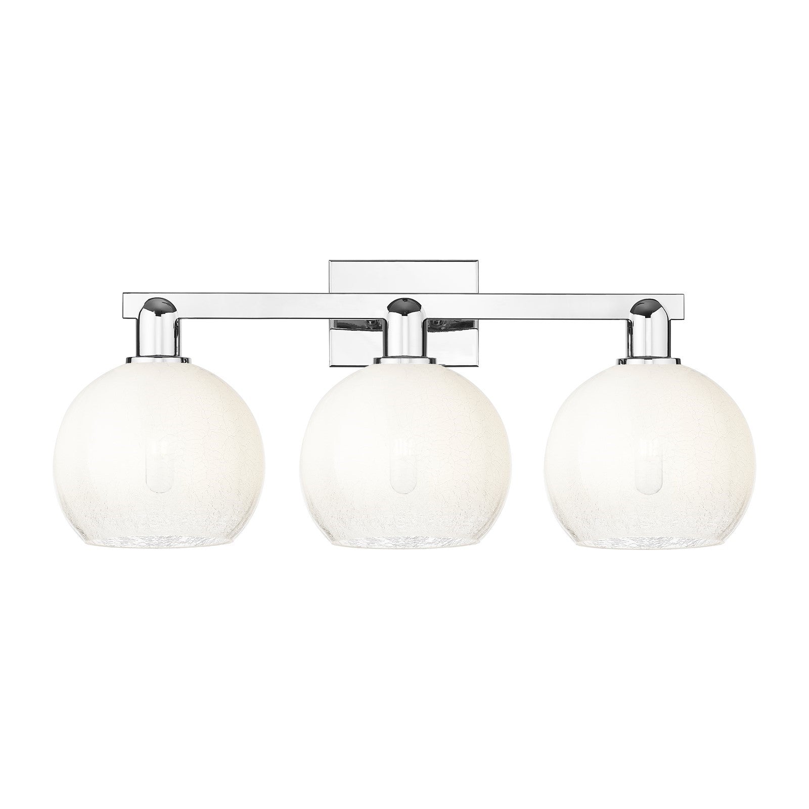 Innovations Brookhaven Globe 27in 3-Light Bath Vanity Light | Industrial Polished Chrome and Opal Glass | Bathroom Vanity | 27 | Model 716-3W-PC-G483-8OP