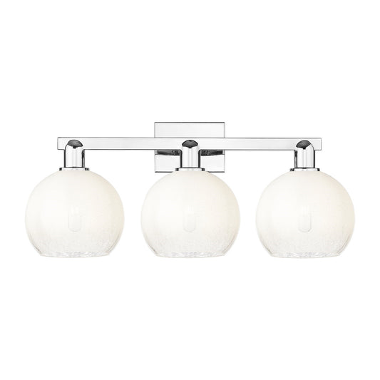 Innovations Brookhaven Globe 27in 3-Light Bath Vanity Light | Industrial Polished Chrome and Opal Glass | Bathroom Vanity | 27 | Model 716-3W-PC-G483-8OP