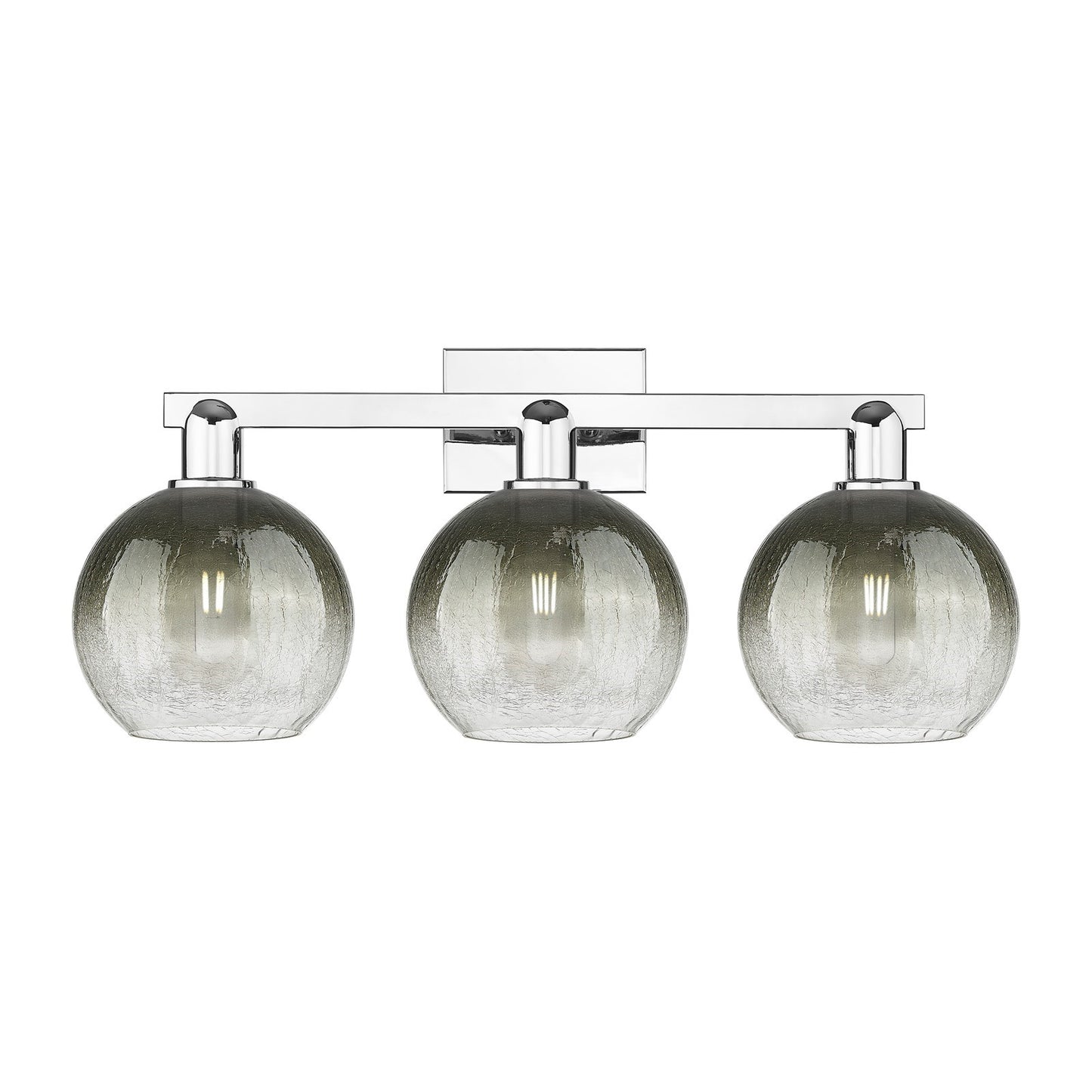 Innovations Brookhaven Globe 26in 3-Light Bath Vanity Light | Industrial Polished Chrome and Slate Glass | Bathroom Vanity & | Model 716-3W-PC-G483-8SL