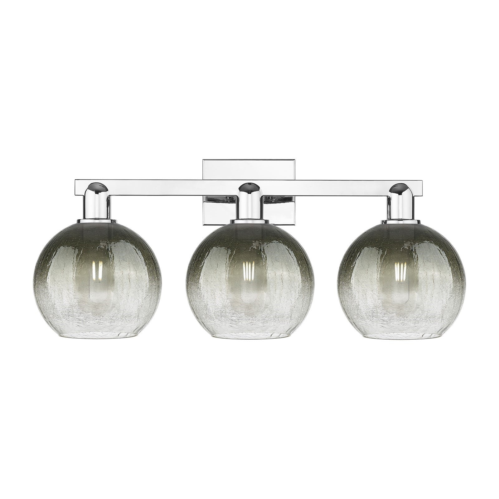 Innovations Brookhaven Globe 26in 3-Light Bath Vanity Light | Industrial Polished Chrome and Slate Glass | Bathroom Vanity & | Model 716-3W-PC-G483-8SL